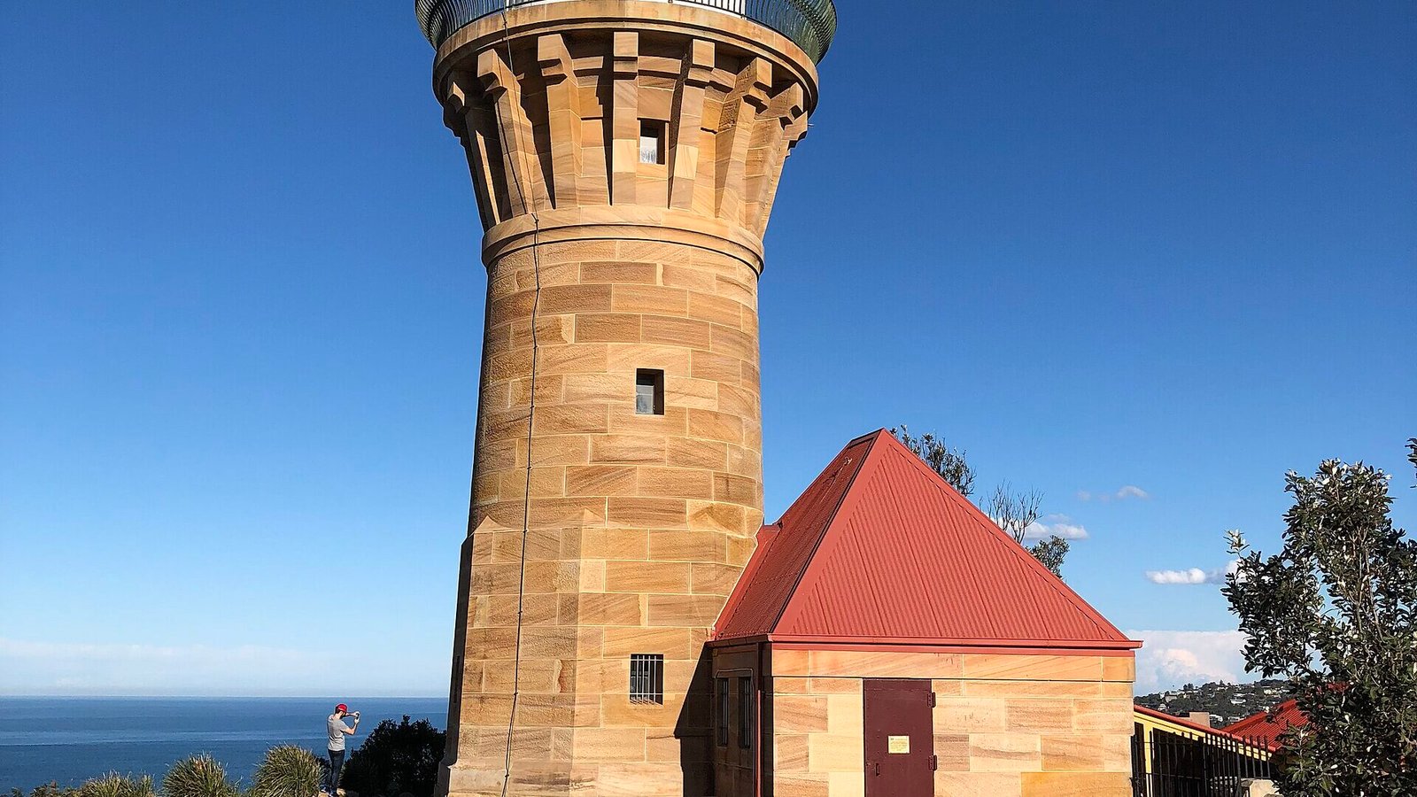 Aerial view of Barrenjoey Headland and Palm Beach with the lighthouse