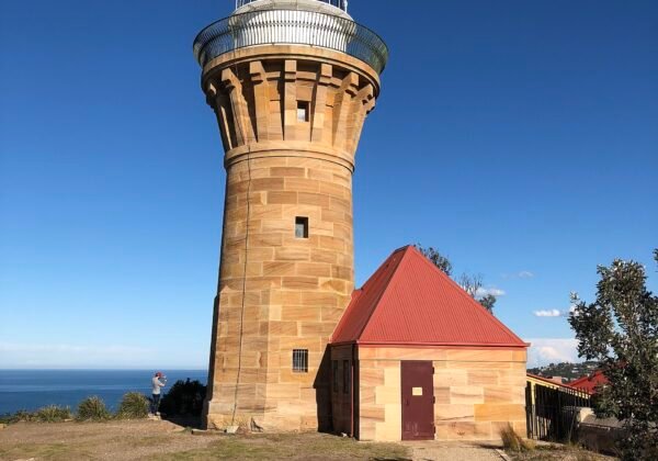 Aerial view of Barrenjoey Headland and Palm Beach with the lighthouse