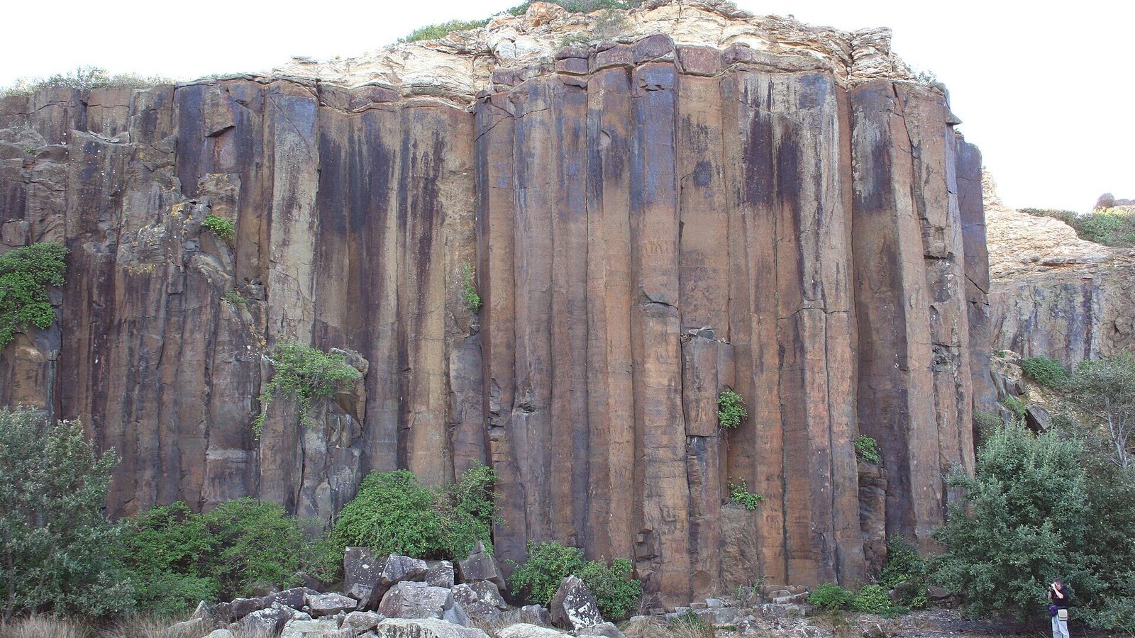 The towering columnar basalt of Bombo Headland Quarry, Kiama NSW