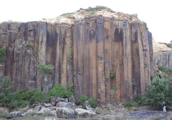 The towering columnar basalt of Bombo Headland Quarry, Kiama NSW