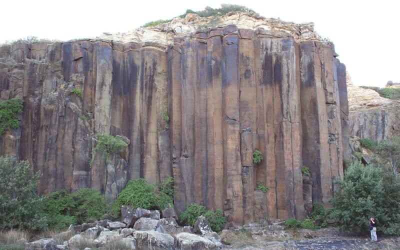 The towering columnar basalt of Bombo Headland Quarry, Kiama NSW