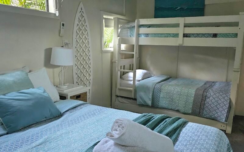 Bunk bedroom at Chill-Out Beach House, Forster