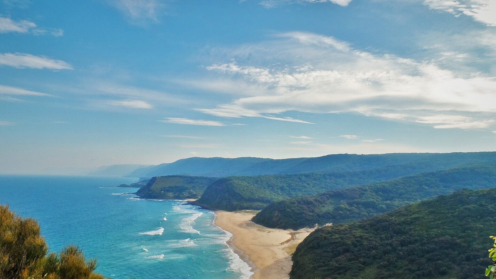 Coastal cliffs looking south from Garie Head, Royal National Park