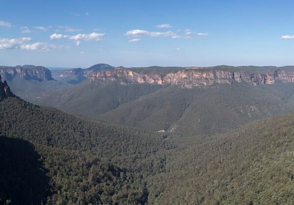 Panorama of the Grose Valley from Govetts Leap lookout, Blackheath NSW