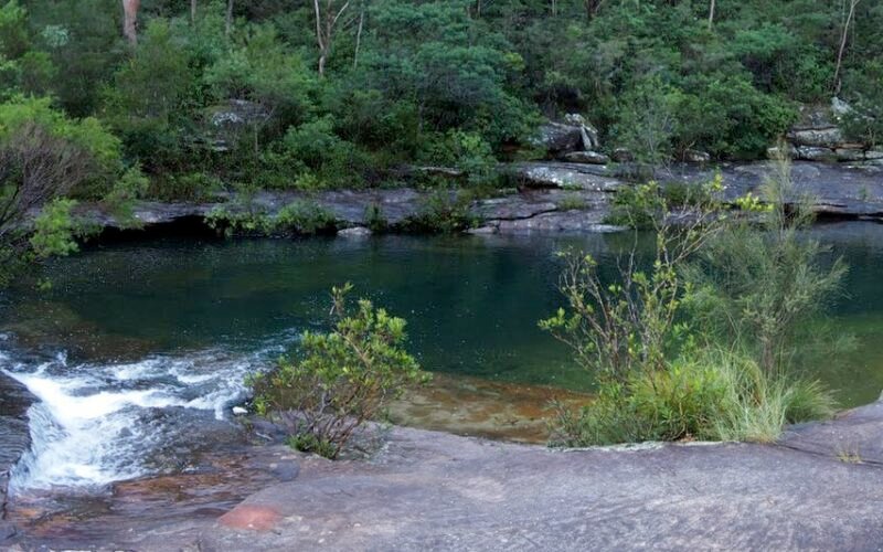 Cascades flowing between the rock pools at Karloo, Royal National Park