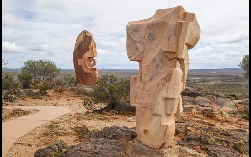 Sculpture symposium at sunset, Broken Hill