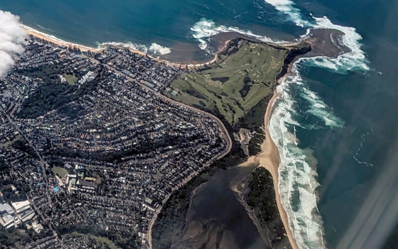 Aerial view of Long Reef headland and beach, Collaroy