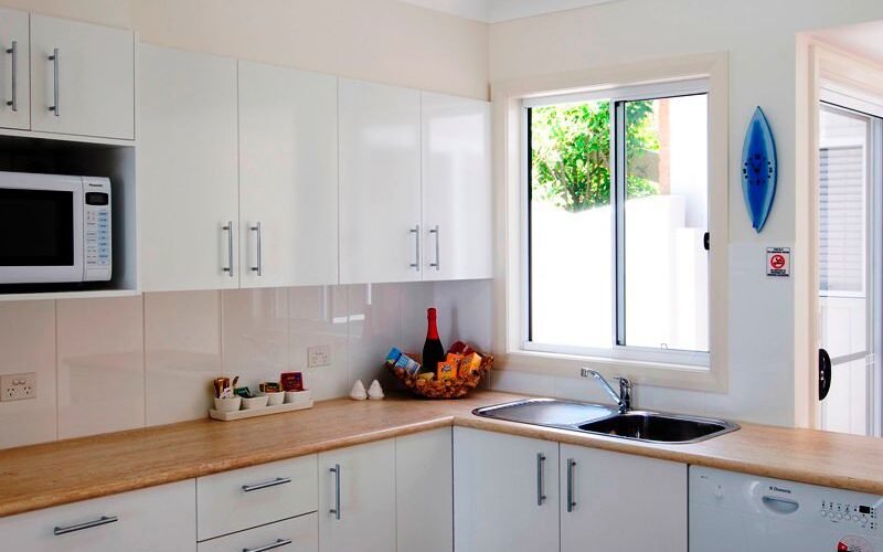 Self-contained kitchen at Mollymook Beach Waterfront