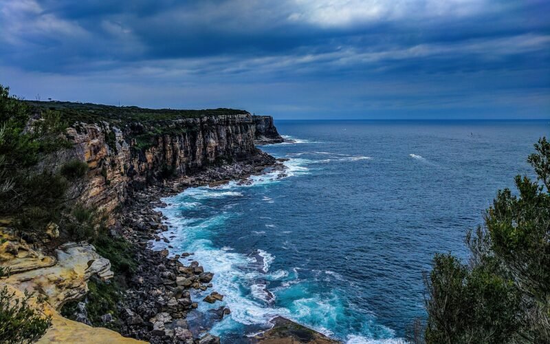 Cliffs at North Head sanctuary, Manly, overlooking the Tasman Sea