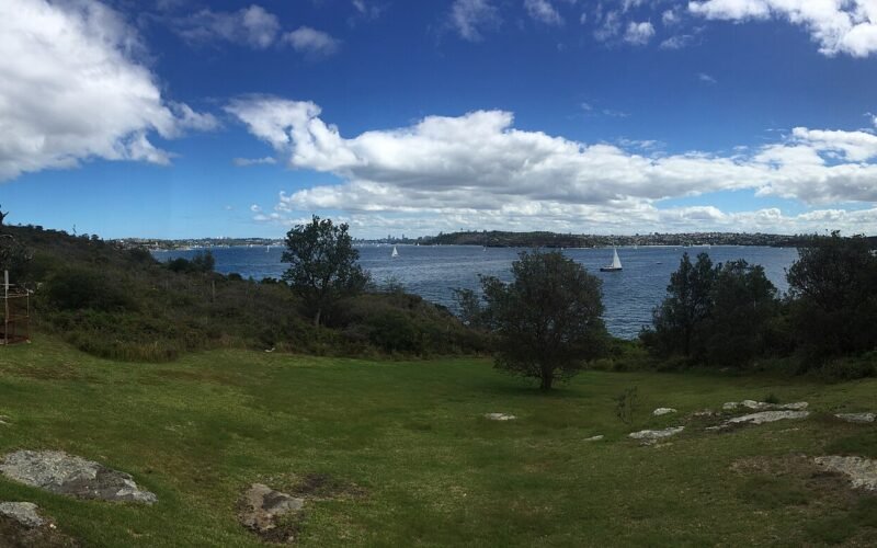 Aerial view over North Head and the historic Quarantine Station, Manly