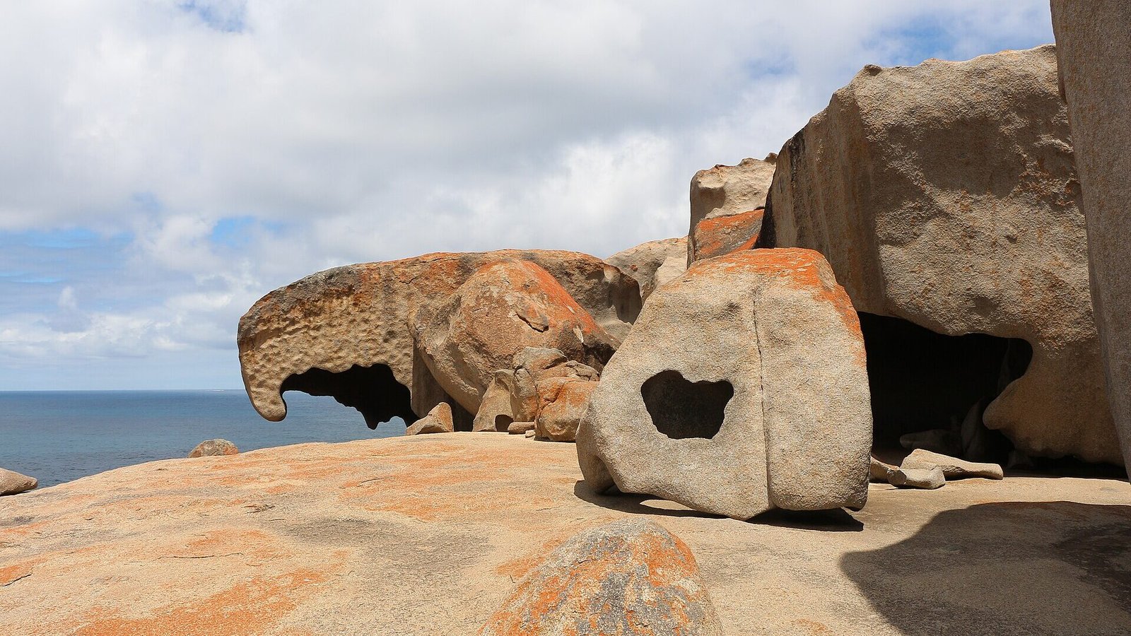 The wind-sculpted granite boulders of Remarkable Rocks above the Southern Ocean, Kangaroo Island SA