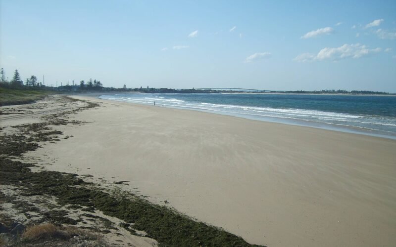 The vast sand dunes of Stockton Beach stretching along the Worimi coast, NSW