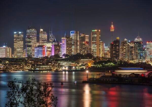 Sydney skyline view from Balls Head Reserve, Waverton