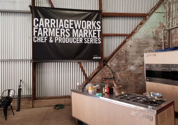 Carriageworks Farmers Market signage, Eveleigh, Sydney