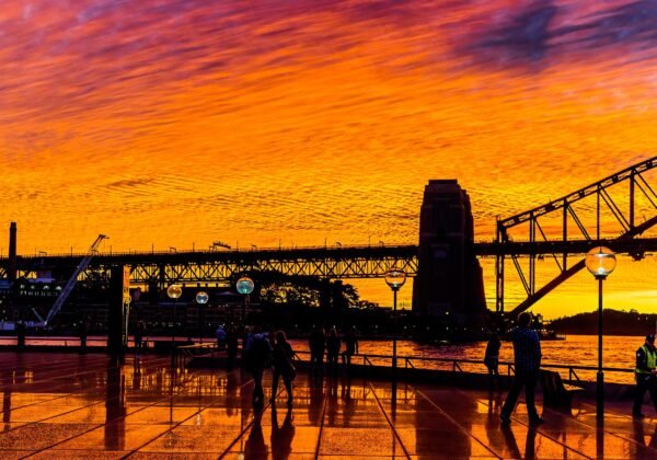 Sunset over the Sydney Harbour Bridge
